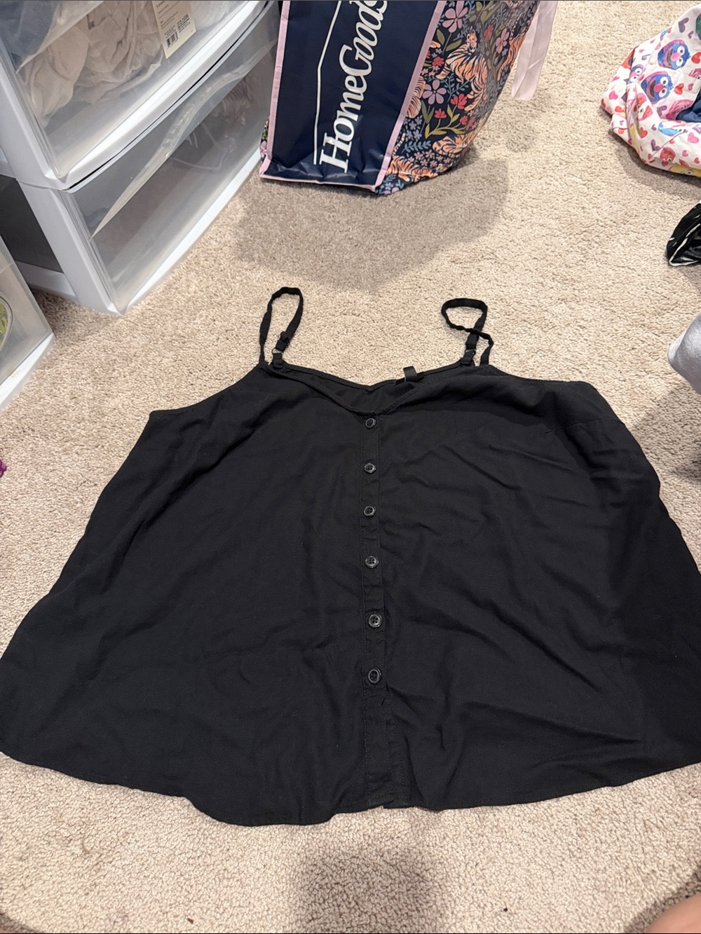 torrid Black Button-Front Spaghetti Strap Camisole